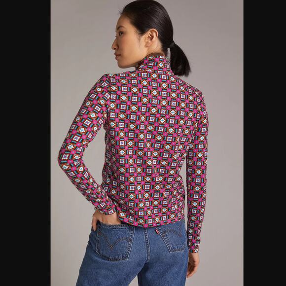 New Anthropologie Maeve Button-Shoulder Turtleneck Top - Small - Picture 3 of 5